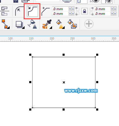 CDRX7設置矩形為扇形角的方法