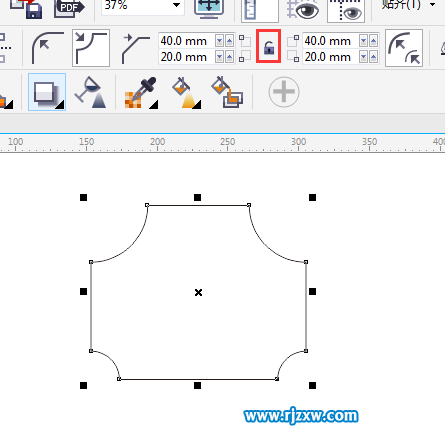 CDRX7設置矩形為扇形角的方法
