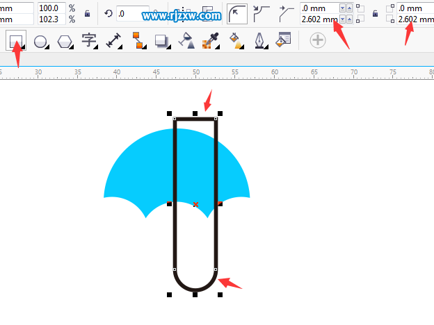 怎么用CDR制作小雨傘圖標
