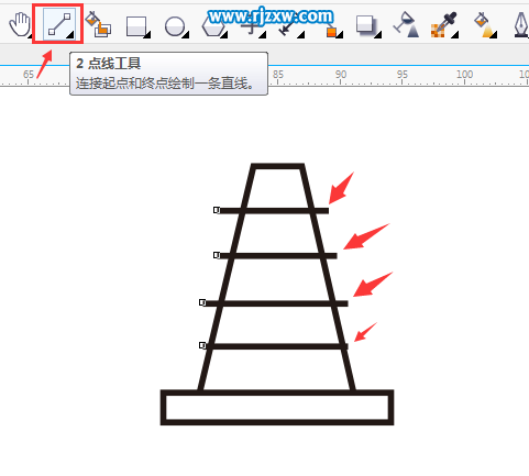 CDR怎么制作橡膠路錐的圖標