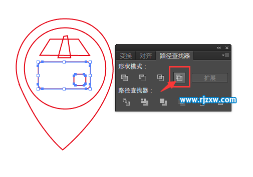 AI怎么制作商店到家的路徑圖標