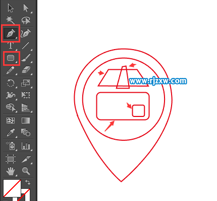 AI怎么制作商店到家的路徑圖標
