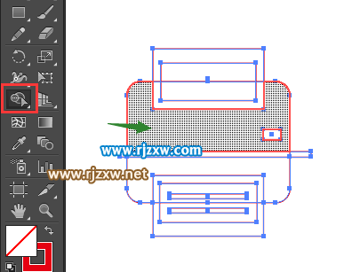 怎么用AICC矩形工具制作打印機圖標