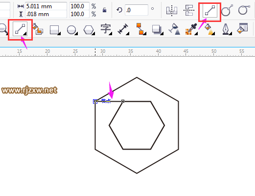 CDR制作六邊形圖標