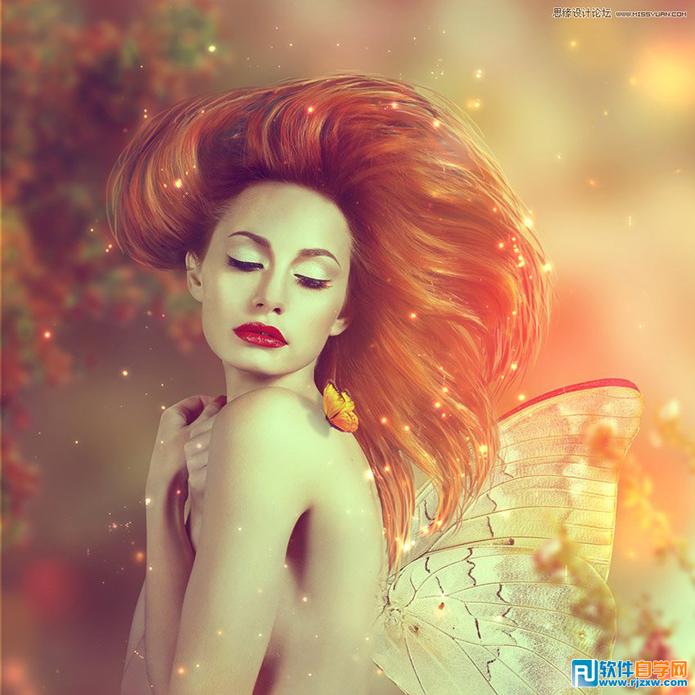 PS制作唯美蝴蝶仙子藝術圖片