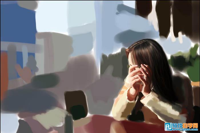 PS繪制靜靜等待的美女教程