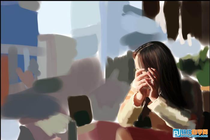 PS繪制靜靜等待的美女教程