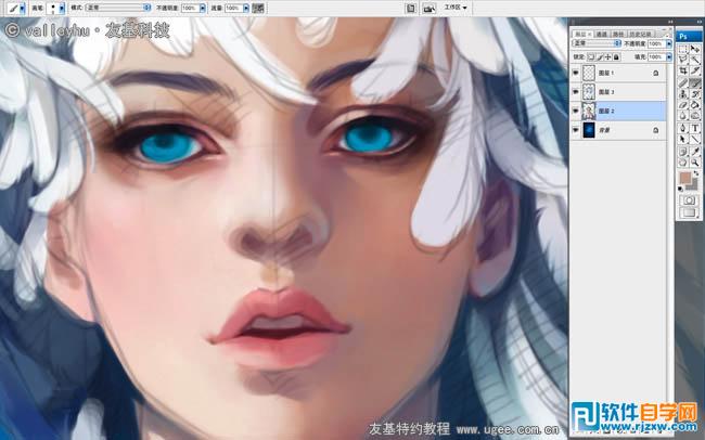 PS手繪漂亮的羽毛