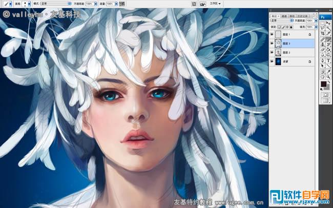 PS手繪漂亮的羽毛