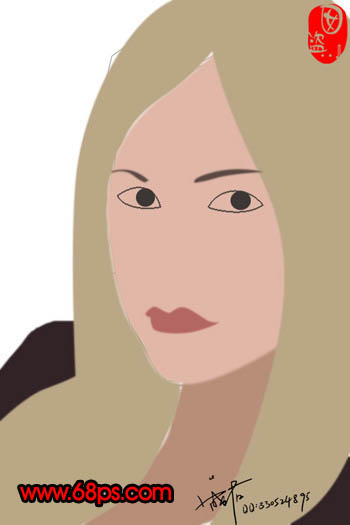 PS繪制金發美女