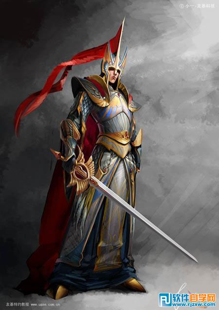 PS結合數位板繪制超酷的盔甲武士