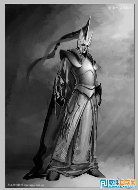 PS結合數位板繪制超酷的盔甲武士