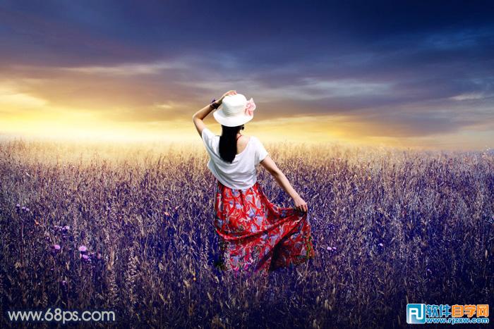 教你怎么用PS給同事照片調(diào)些秋季暖色霞光