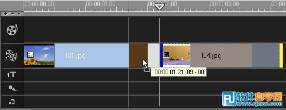 怎么在會聲會影讓覆疊軌中應用轉場