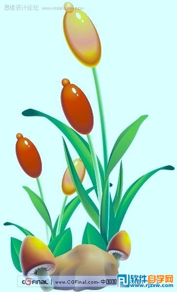 CorelDRAW怎么教你繪制卡通蘑菇與花朵