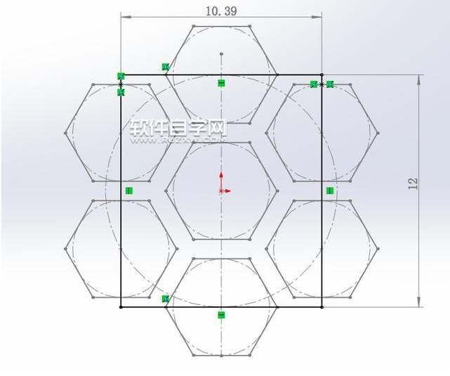 SolidWorks六邊形鏤空圓環建模的方法