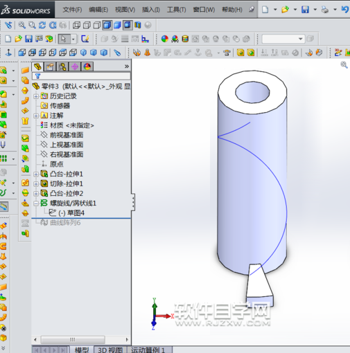 SolidWorks螺旋梯怎么畫
