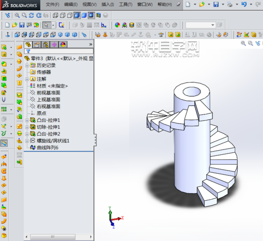 SolidWorks螺旋梯怎么畫