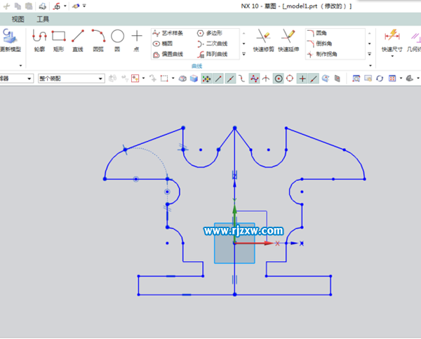 UG10.0草圖里面怎么鏡像呢?