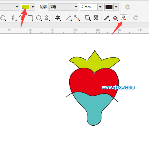 CDR智能填充繪制草莓簡(jiǎn)筆畫(huà)教程