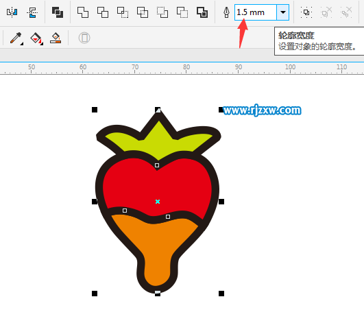 CDR智能填充繪制草莓簡(jiǎn)筆畫(huà)教程