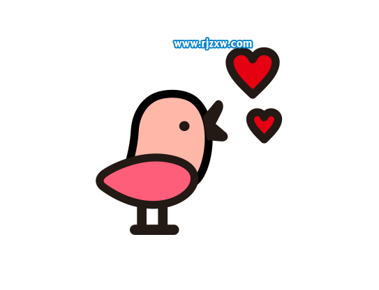 CDRX8繪制小雞示愛的簡筆畫