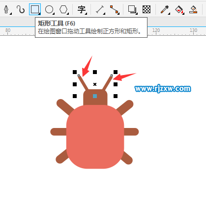 利用CDR矩形工具繪制昆蟲簡筆畫