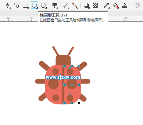 利用CDR矩形工具繪制昆蟲簡筆畫
