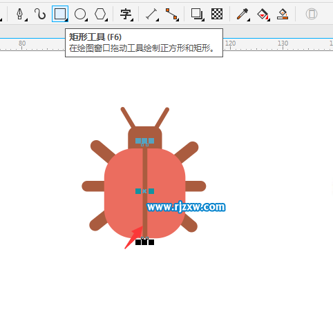 利用CDR矩形工具繪制昆蟲簡筆畫