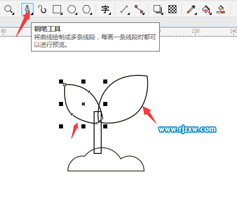 CDR制作小草簡筆畫的方法