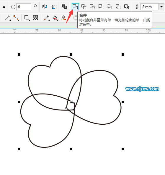 利用CDR旋轉復制做三合葉圖案
