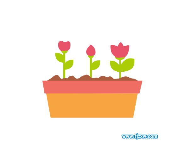 使用CDR鋼筆工具繪制花盆與花朵