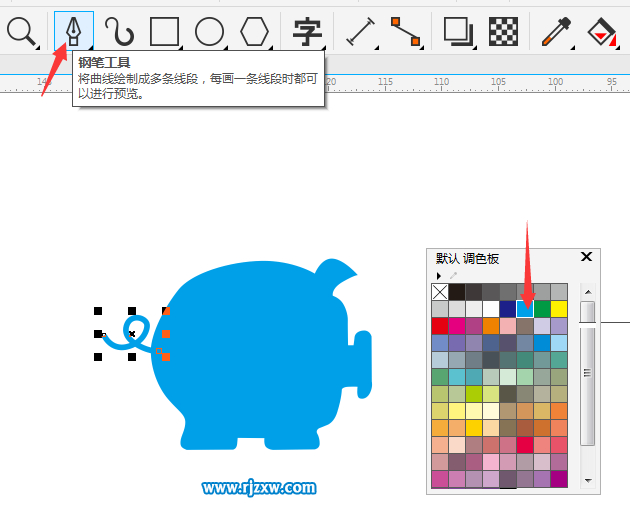 CDRX8設計存錢罐豬的標志
