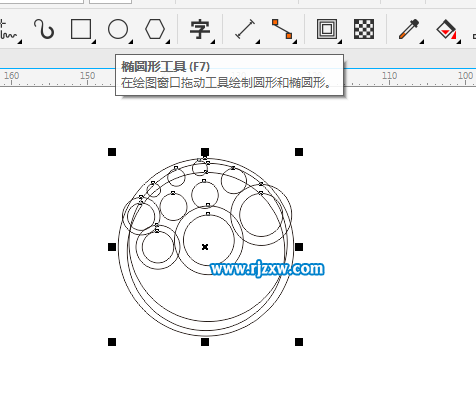 CDRX8制作以圓形為主題的MONEY標志