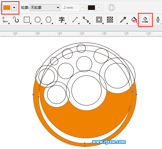 CDRX8制作以圓形為主題的MONEY標志