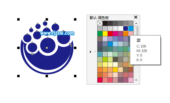 CDRX8制作以圓形為主題的MONEY標志