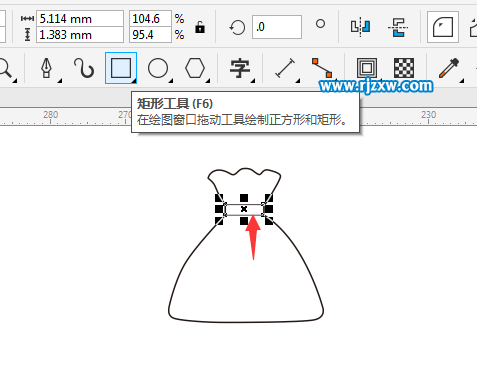 CDRX8制作錢(qián)袋標(biāo)志的方法