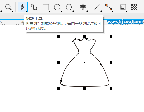 CDRX8制作錢(qián)袋標(biāo)志的方法