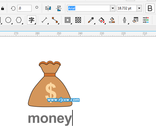 CDRX8制作錢(qián)袋標(biāo)志的方法
