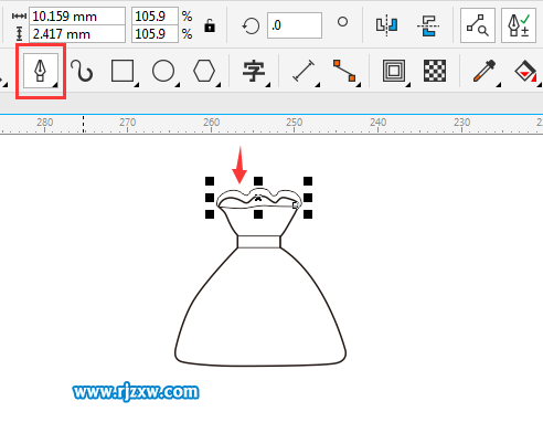 CDRX8制作錢(qián)袋標(biāo)志的方法