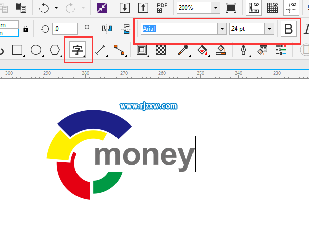 CDRX8制作360度旋轉標志的方法