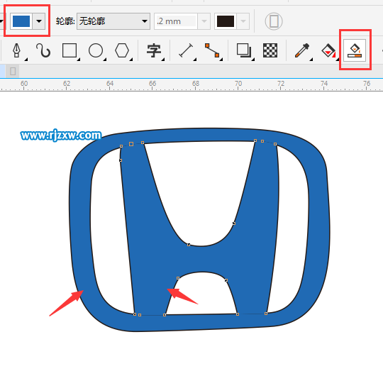 CDRX8制作本田汽車標志教程