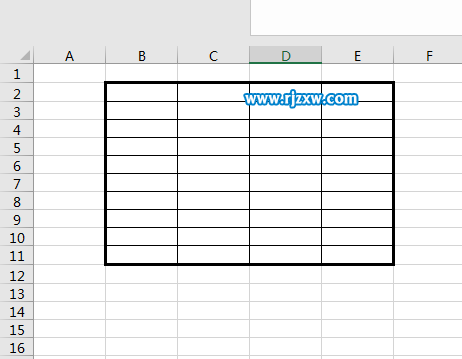 EXCEL2016怎么設(shè)置表格外框加粗