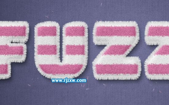 PS制作可愛的毛茸條紋文字