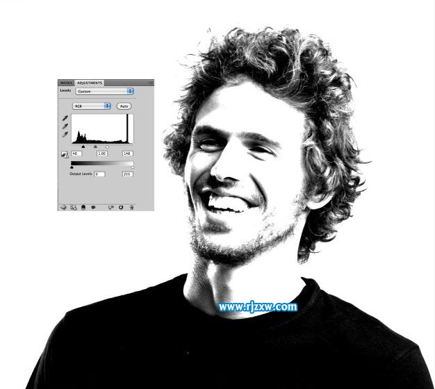 PS制作黑白效果的網紋人像圖片