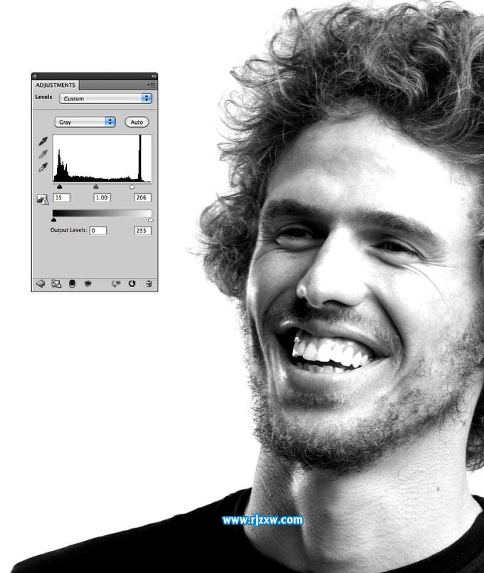 PS制作黑白效果的網紋人像圖片