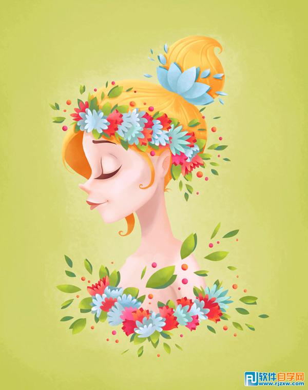 PS手繪漂亮的卡通女孩