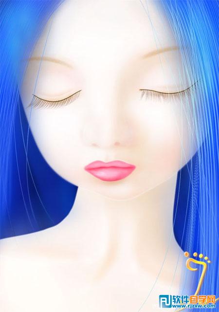 PS手繪 可愛的小女孩卡通圖片