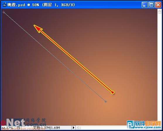 ps海邊晚霞效果