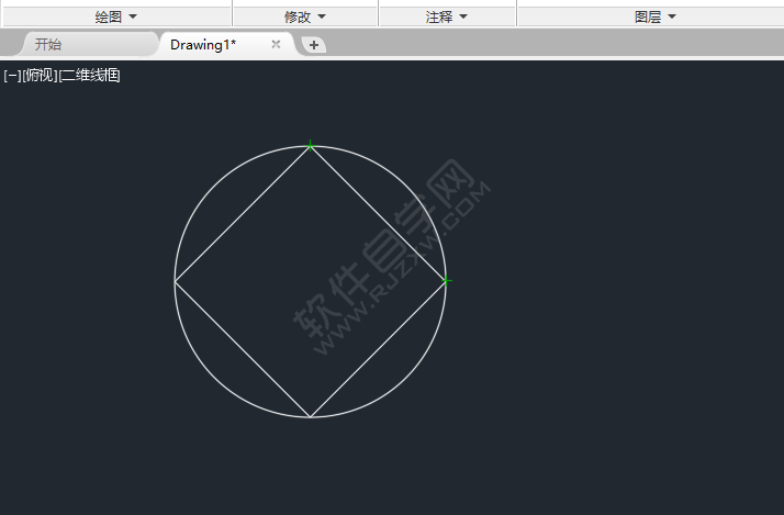 CAD中如何找交點